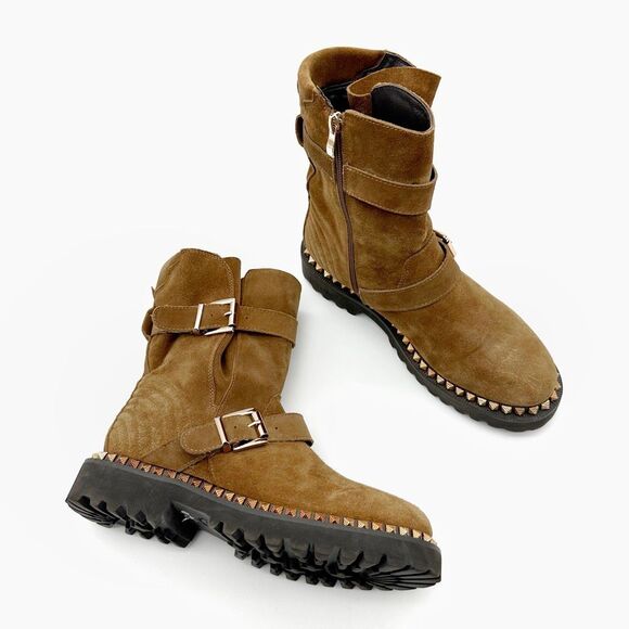 Vince Camuto Tan Ankle Booties with Buckle - Picture 1 of 12